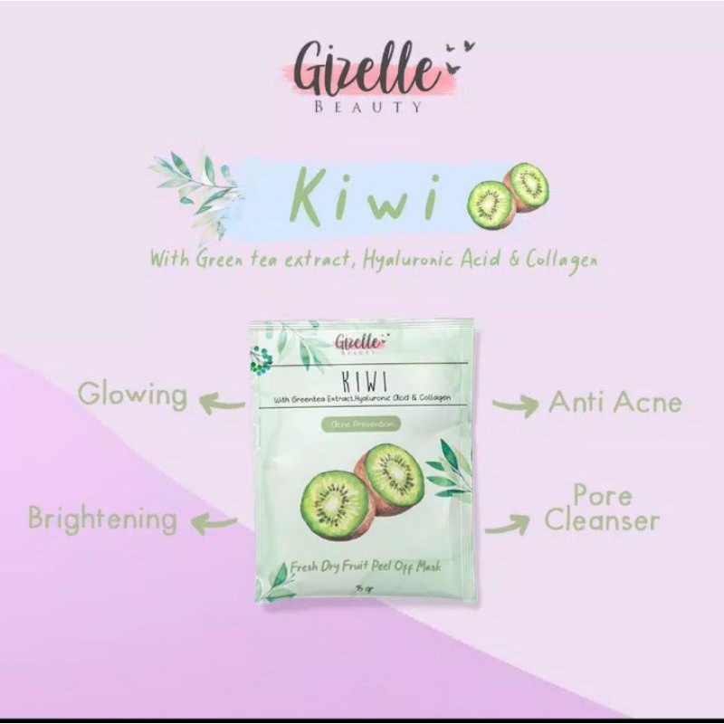 

Gizelle_kiwi with greentea extract,hyaluronic acid&colagen