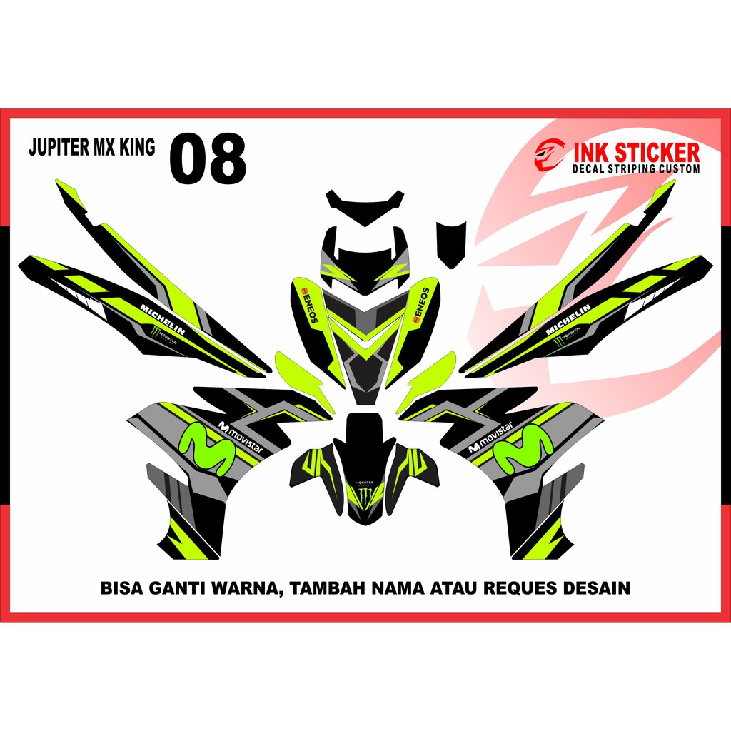 Sticker Decal Jupiter MX King Desain 08 Motif Movistar