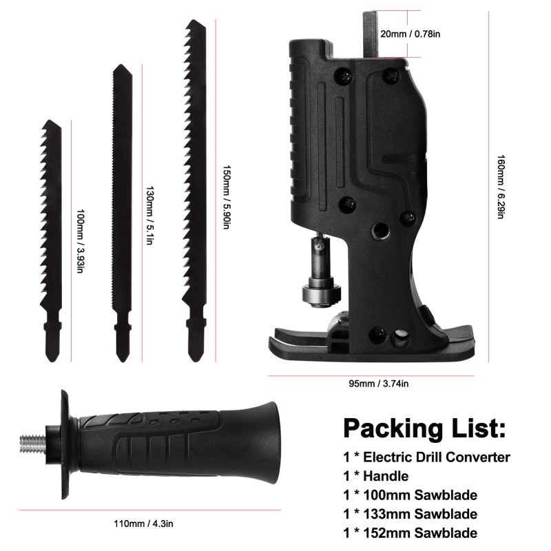 Gergaji Mesin Adapter reciprocating Jigsaw / tambahan jig saw mesin bor tangan Gergaji Konektor