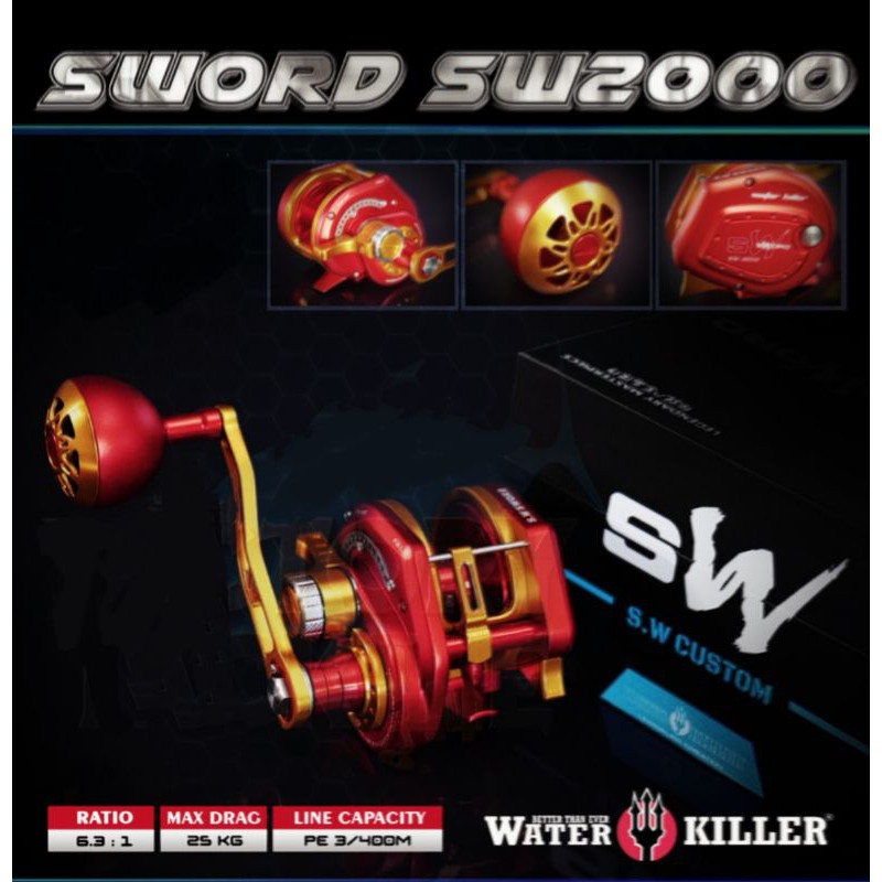 REEL OH WATER KILLER S.W SWORD SW - 2000 / HANDLE KANAN #RED