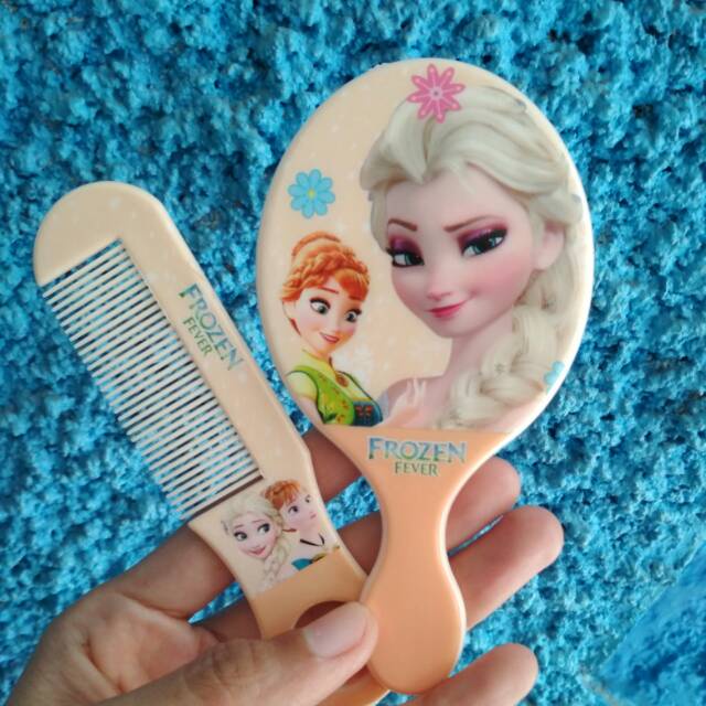 [PER PCS] SET KACA OVAL RANDOM WARNA SISIR + KACA BISA COD