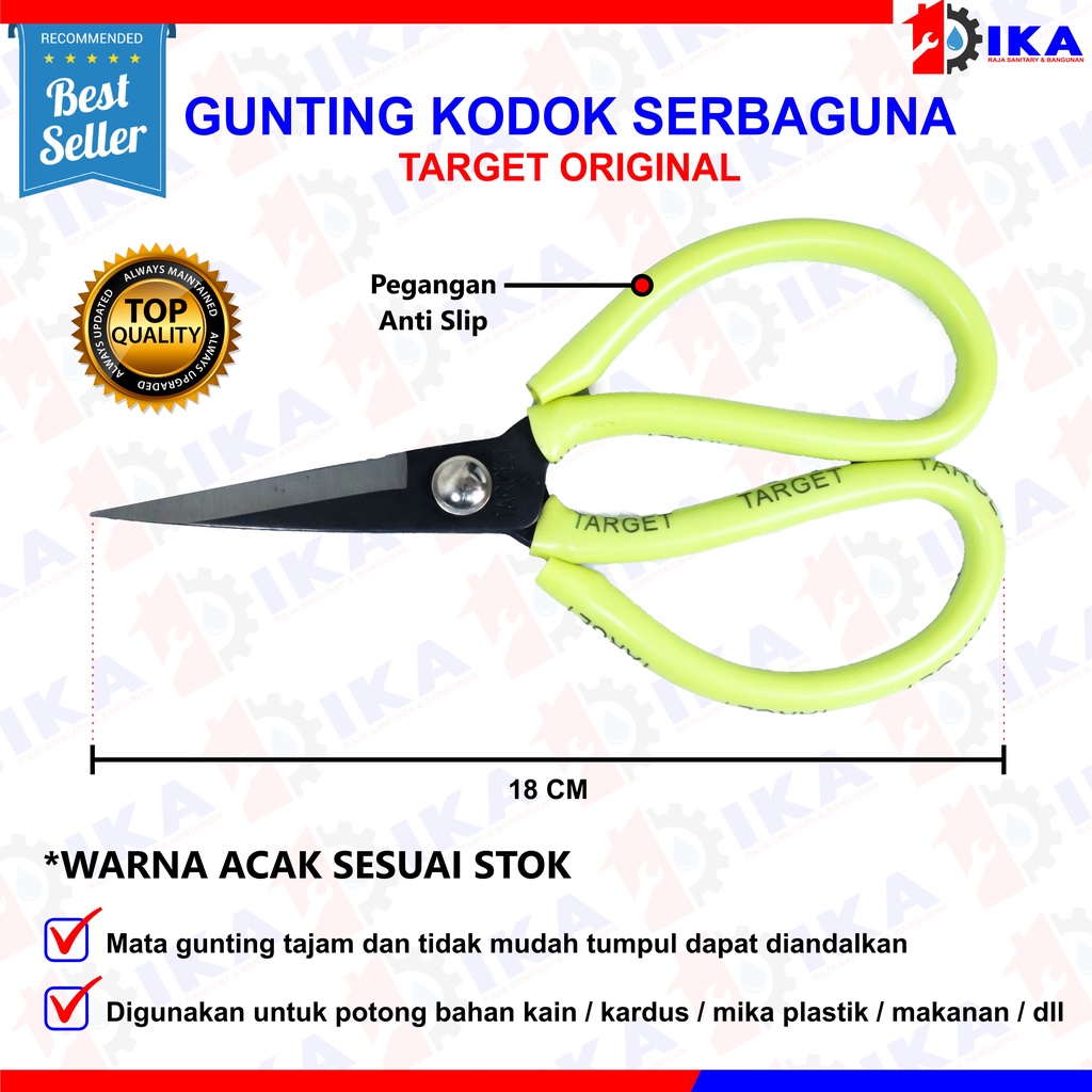 GUNTING KODOK - Gunting Potong Seng Kertas / Gunting Bahan Kain Jahit Tailor / Gunting kain / gunting kodok/ gunting merah/ gunting seng Gunting Seng Kodok Tebal l Gunting Pemotong Kertas l Kulit l Kain