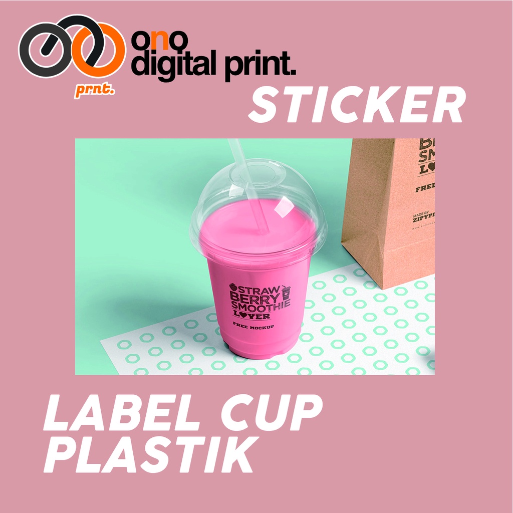 

Sticker Label Cup Plastik/ Cetak Label Plastik Gelas Plastik Minuman