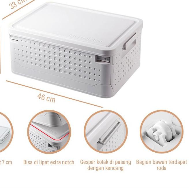 ✱ Angola Storage Box Lipat C33 Folding Container Box Tempat Baju/Mainan Kotak Penyimpanan Barang ➢