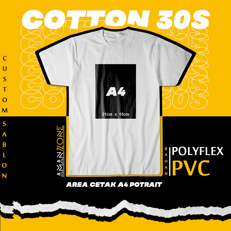 CUSTOM SABLON KAOS SATUAN DAN LUSINAN  | POLYFLEX | PVC