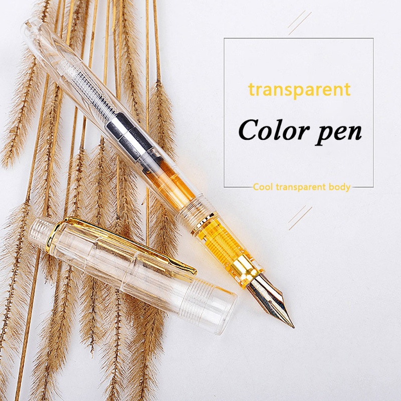 Mary Tahan Lama Fountain Pen Transparan Barel 0.5mm Pena Menulis Pena Halus Alat Tulis Sekolah Untuk Kaligrafi Pecinta Pemula