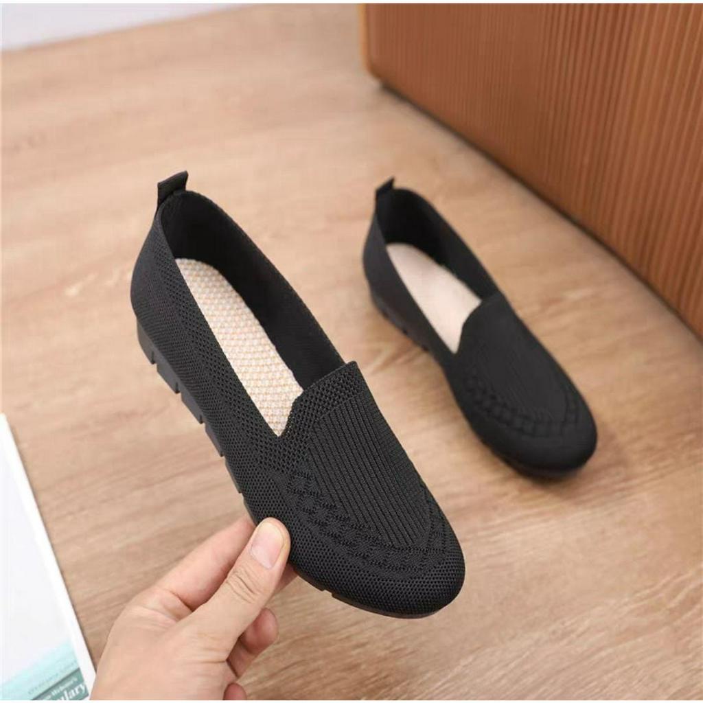 TOPGROSIR “FREE BOX” LV0248 Sepatu Flatshoes Wanita Sepatu Slip On Wanita Tanpa Tali Sepatu Flyknit Wanita Import Fashion