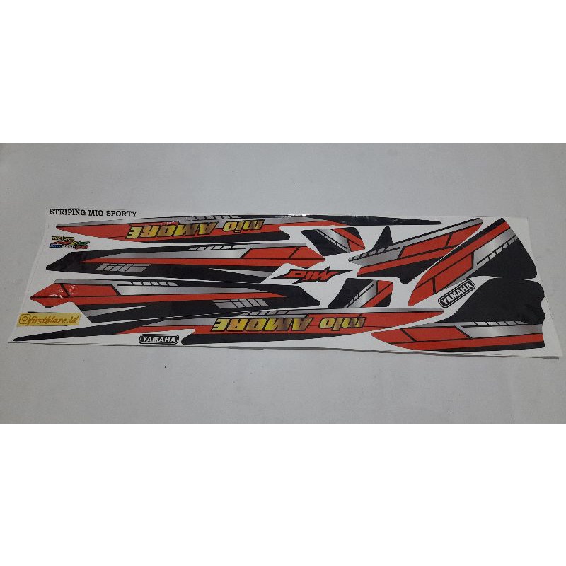 STRIPING VARIASI MIO SPORTY / AMORE MERAH HITAM GOLD 1 SET DECAL GLOSSY SUDAH POTONGAN #STICKERMURAH