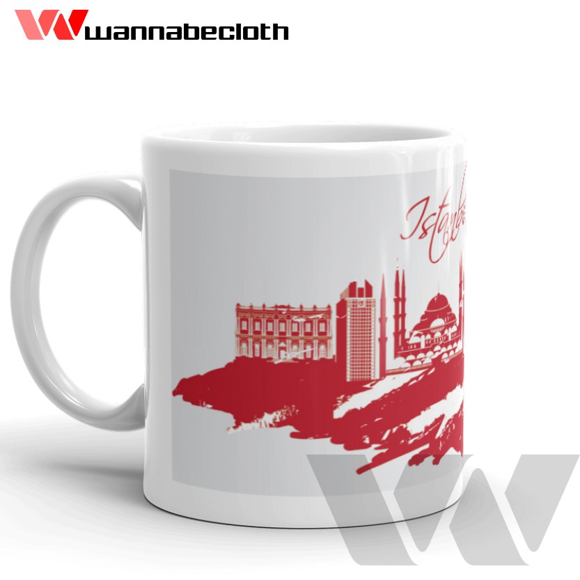 Gelas Istanbul Turki Mug Istanbul Turki Kado Gift Souvenir Mug Custom Mug Travelling Mug Kota Dunia