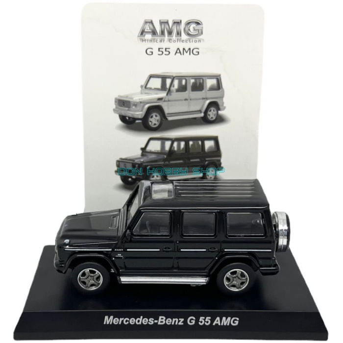 1/64 Kyosho Mercedes Benz G 55 AMG Black Hitam Diecast Car Model Mobil Ban Karet Miniscale