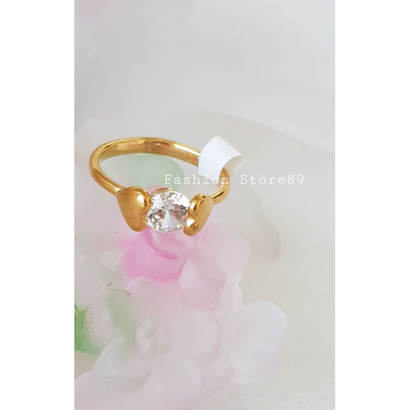 new cincin Love Titanium gold impor Fashion cincin emas titanium Antikarat selamanya CL01