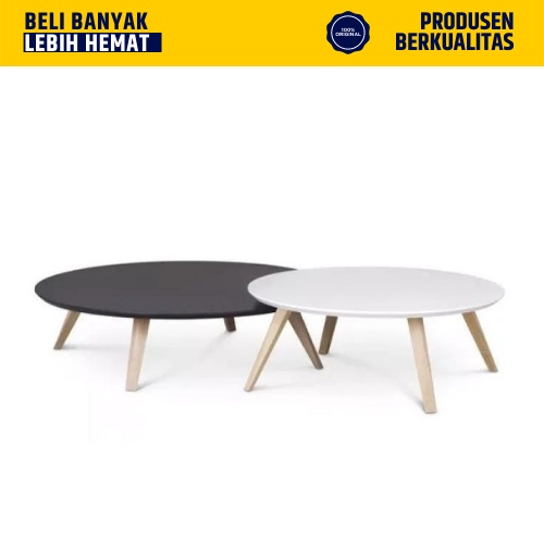 Meja Lesehan Bulat Minimalis Meja Bundar Sofa Ruang Tamu Coffee Table Meja Cafe Kopi
