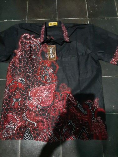 Baju Batik Wayang Kemeja Batik Lengan Pendek Batik Pria Dewasa M L Xl Xxl Katun
