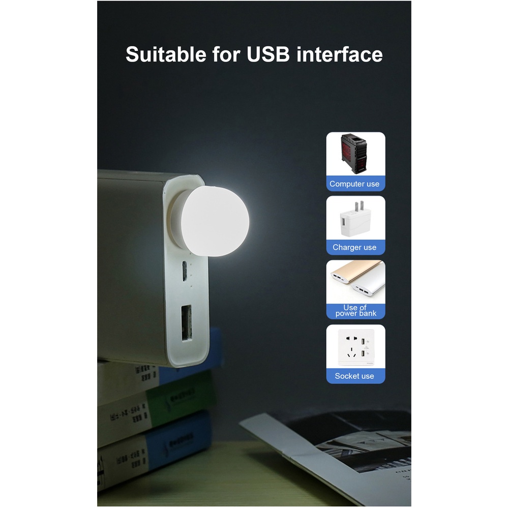 ღ Mini Usb Lampu Led Super Terang Pesan Light Eye Protection Membaca Bohlam Lampu Baca untuk Power Bank Pc Laptop notebook Lampu Malam 5V 1W