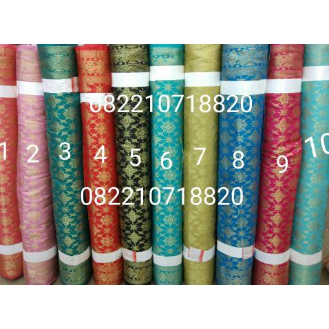 I8M5 Kain-Bahan Songket Tenun Meteran Semi Palembang - Biru Muda 52Jn