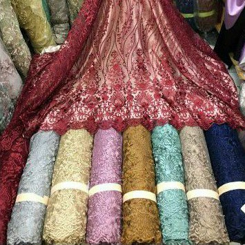 kain gamis brukat tile akar mutiara