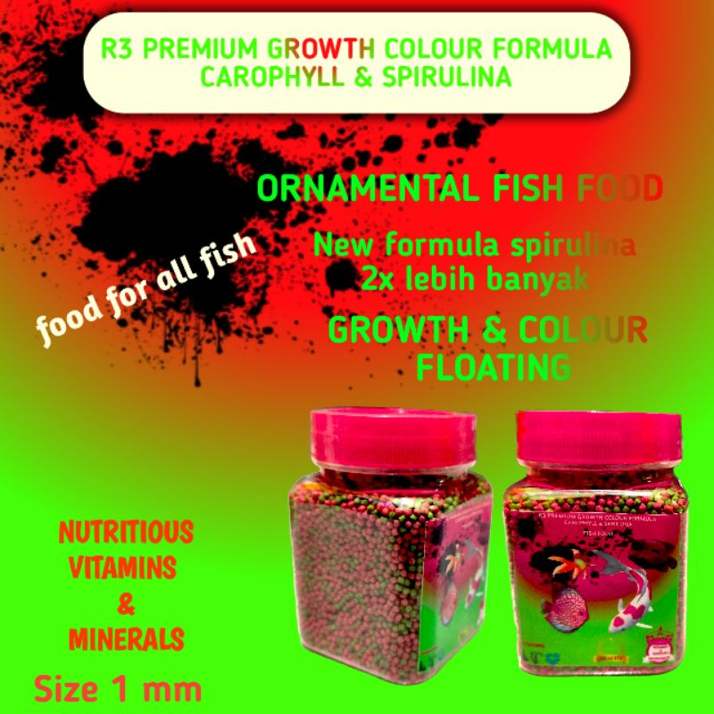 pakan pelet makanan ikan growth colour spirulina premium new formula / pakan ikan / pelet ikan / makanan ikan