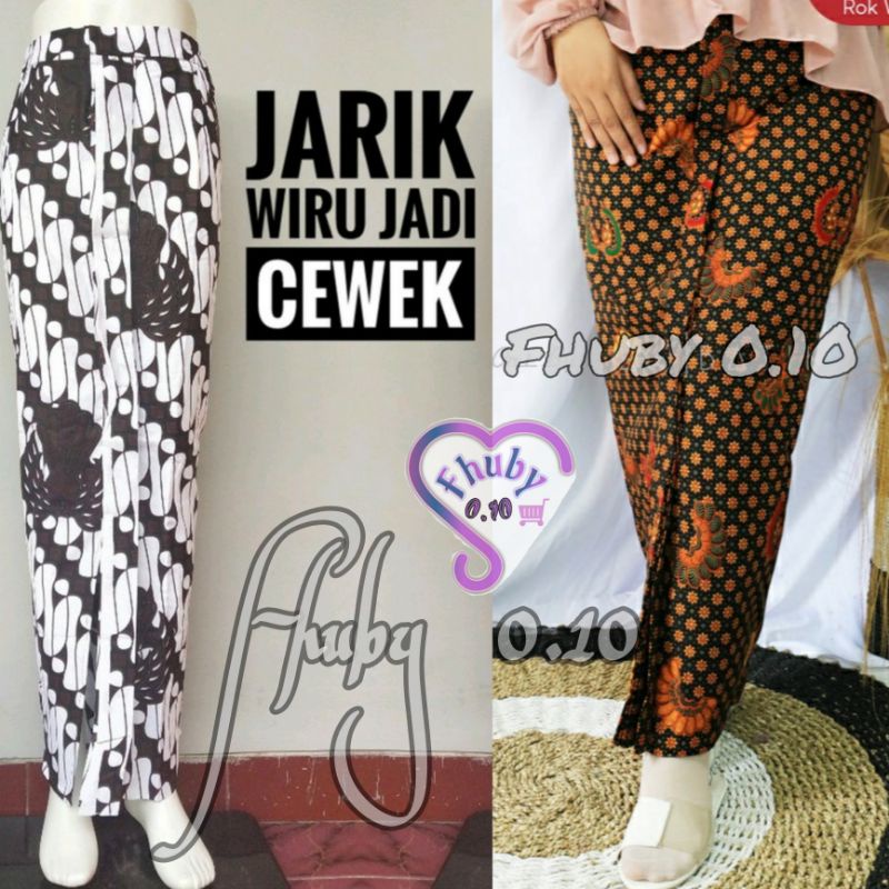 Rok batik wiru jadi/ rok batik instan dewasa / jarik instan wiru