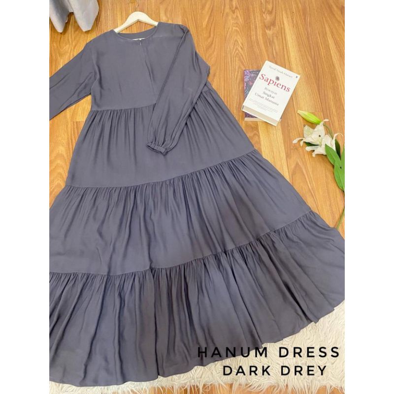 GAMIS MAXI DRESS RAYON PREMIUM LD 100 - 110 HOMEYDRESS BUSUI BAJU GAMIS SERAGAM MOTIF TERBARU V.2-HANUM ABU DRESS