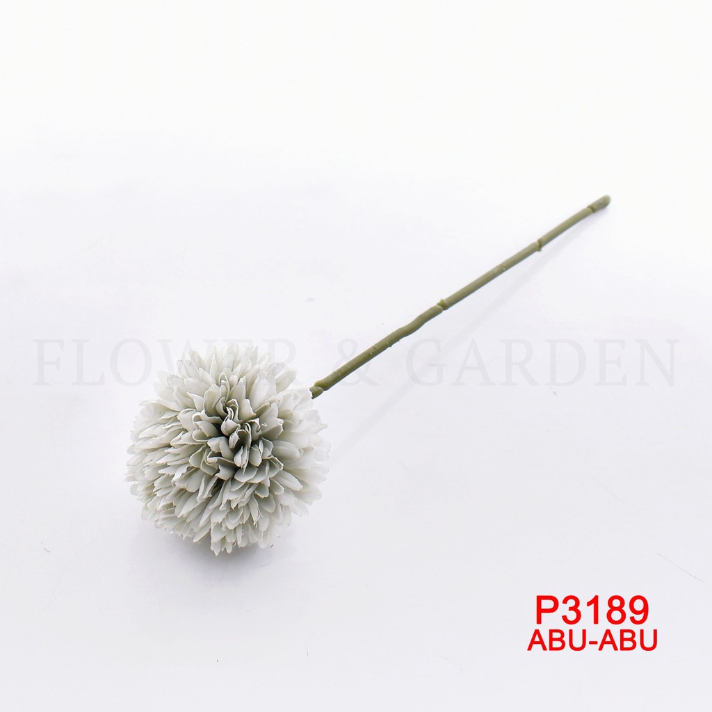 HMPU P3189 Bunga Palsu Plastik Dandelion Bola Bunga Tunggal Bunga Buatan Krisan Bunga Hias-4