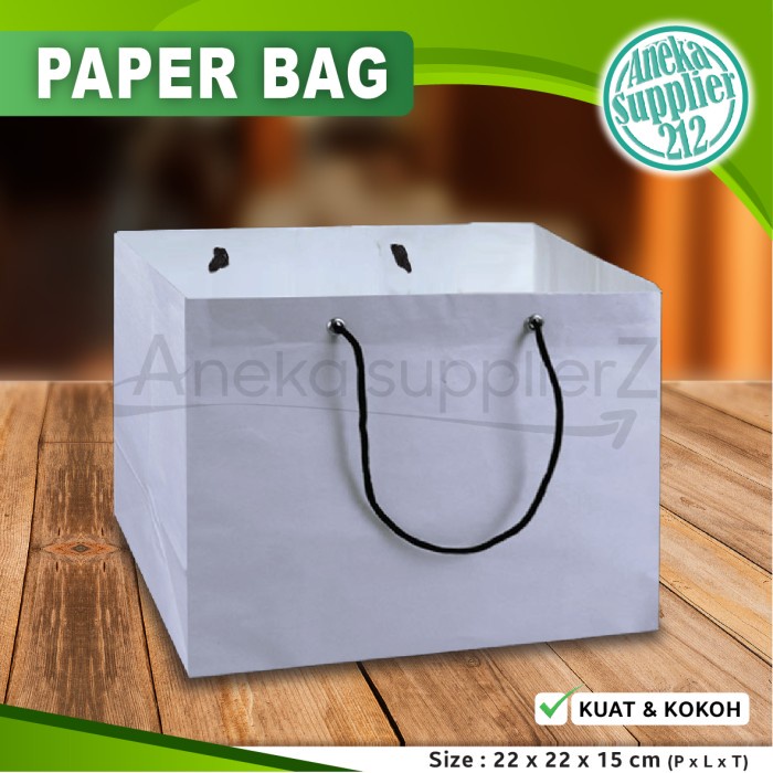 

Paper Bag Polos - Paper Bag 22x22x15cm - PUTIH (10 PCS)