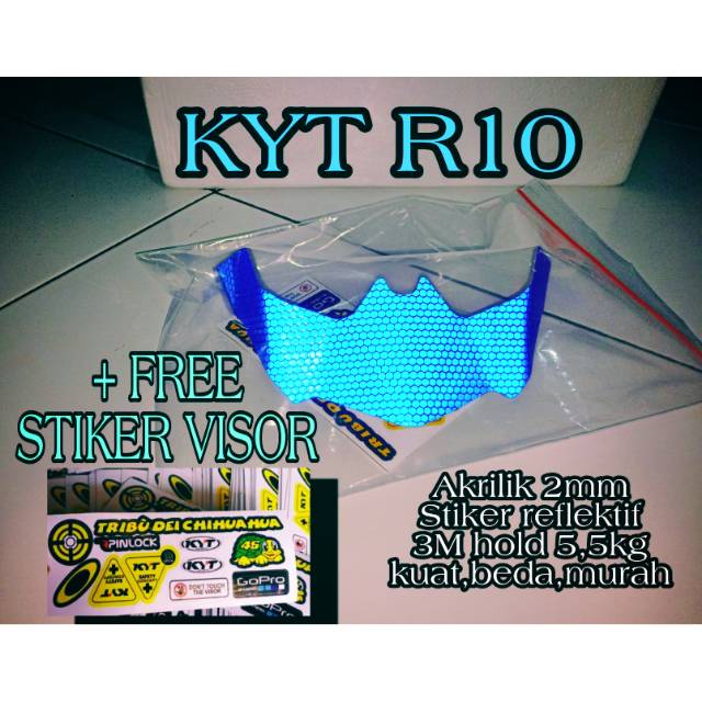 SPOILER HELM KYT R10 REFLEKTIF BIRU