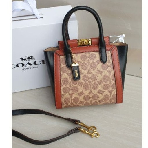 Coach troupe minibag tote free box lipat dan gantungan Coach