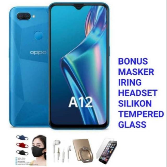 HP OPPO A12 RAM 3GB ROM 32GB NEW 2020 OPPO BLUE/BLACK NON BONUS