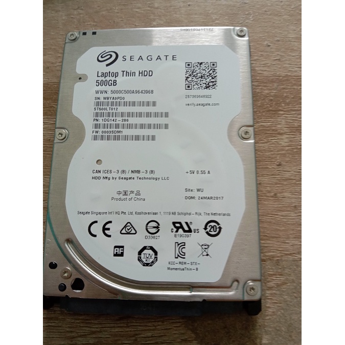 Hraddisk Seagate Laptop Thin 500gb bekas