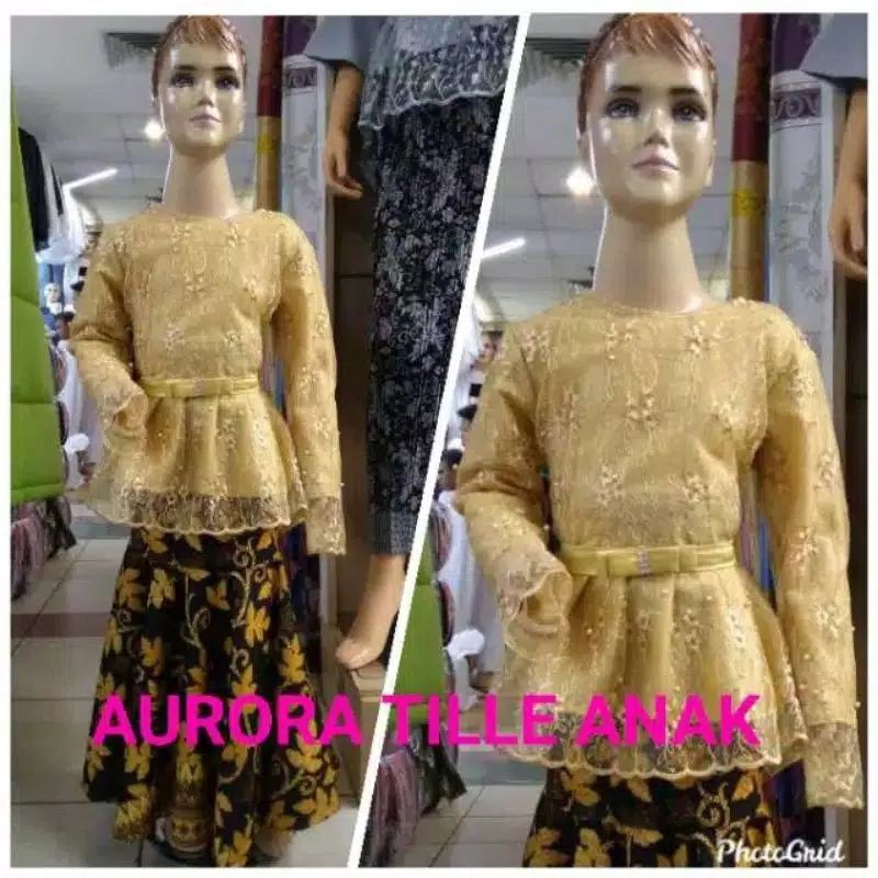 REAL PICT SETELAN KEBAYA ANAK TULLE/KEBAYA MODERN/AURORA ANAK /AURORA BRUKAT