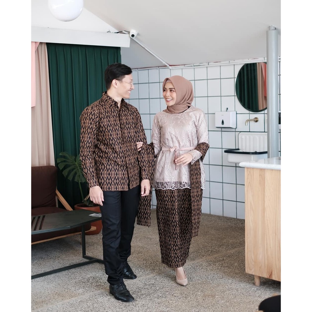 Maura Couple - Sania Ruflle Batik Couple Ori Ndoro Jowi Garansi Termurah Shopee - MODERN BATIK