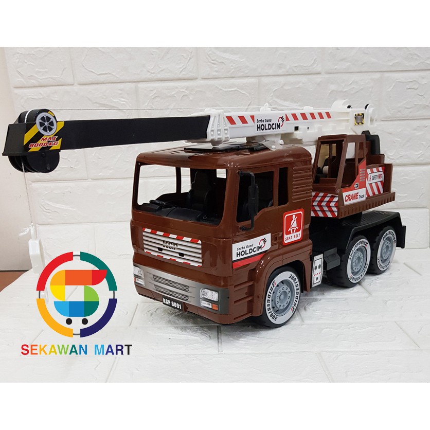 Mainan Anak Construction Crane Truck/ Truk Kontruksi Bangunan 8091A