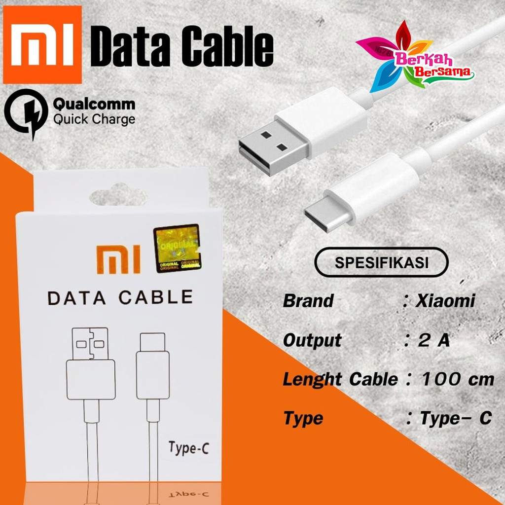 BM001 MI9 WHITE XIAOMI KABEL DATA NEW MODEL ORIGINAL REDMI 9A 9C NOTE 8 9 10 PRO MI9 TIPE C USB BB3882