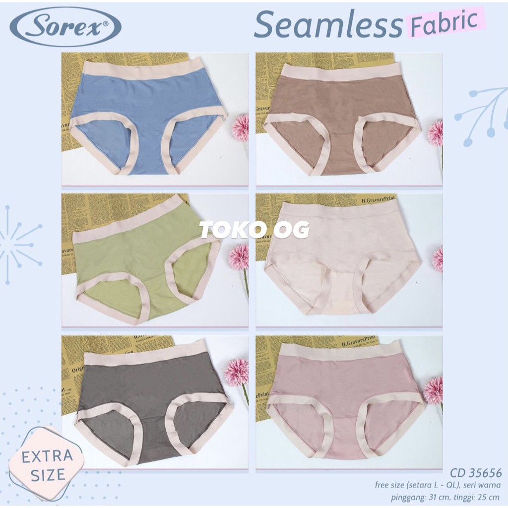 CELANA DALAM WANITA PREMIUM QUALITY SEAMLESS 35656 35671 35688 31203 SOREX HALUS TANPA JAHITAN MULUS SUTRA LIMITED