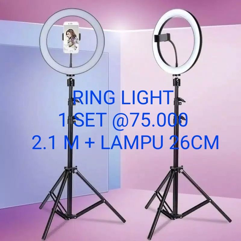 RING LIGHT LED 26CM. MAKE UP/VLOG.LAMPU TRIPOD 3161