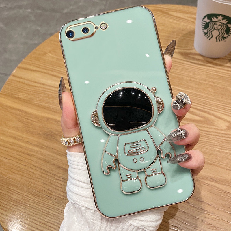 IPHONE Casing Hp Iphone6 6S Plus7 8 Plus SE 2020 X XS Max XR Warna Permen Astronot Stand Deluxe Camera Case