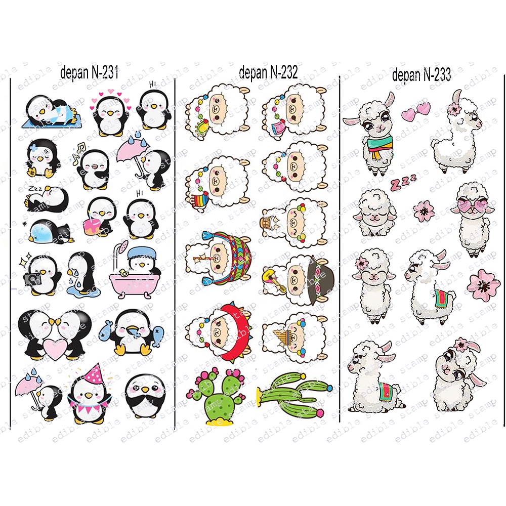 

Edible Stamp Stiker Makanan Edible Stiker Edible Image Edible Print Sticker Makanan N231-N233