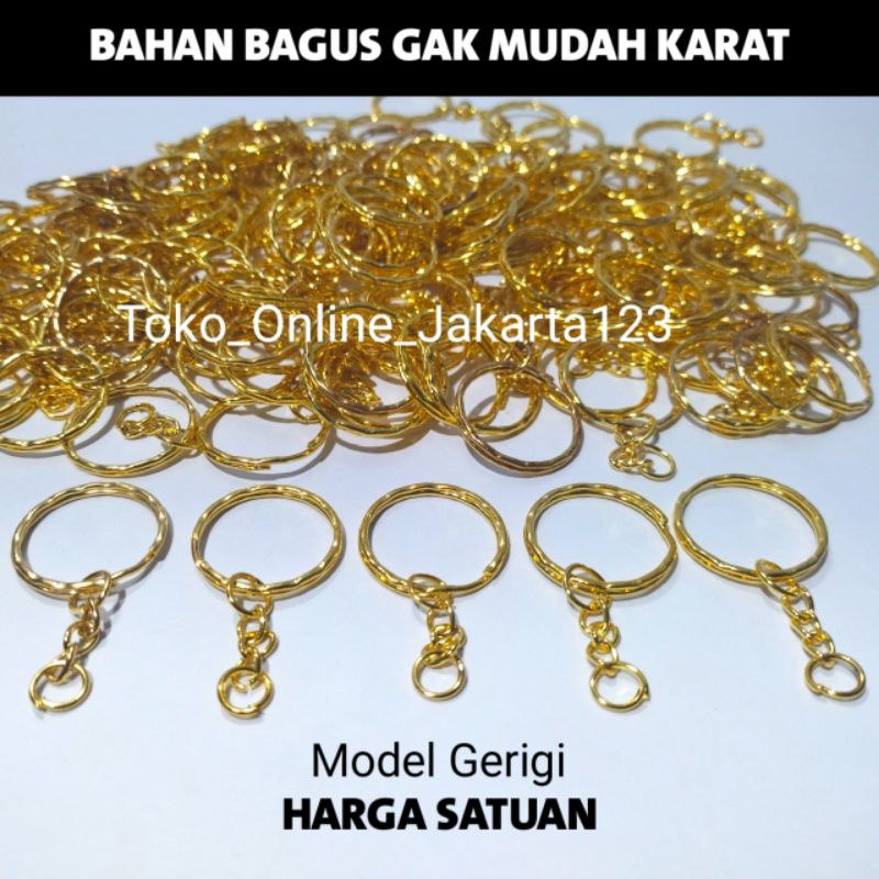 ring gantungan kunci gold Uk 2.5 cm ring ganci warna emas Ring Gantungan kunci sovenir dan aksesoris hewan