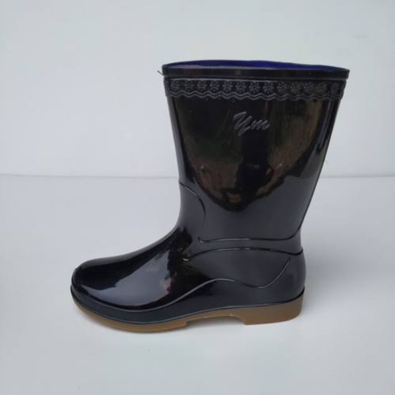 SEPATU BOOTS KARET WANITA SEPATU BOOTS YUMEIDA KHUSUS HITAM