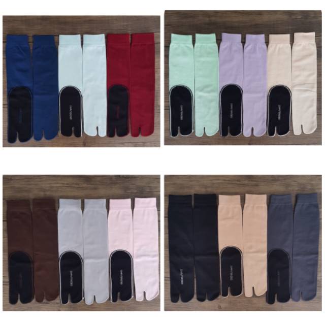 (TERMURAH) KAOS KAKI JEMPOL NILON WANITA MOTIF POLOS MUSLIMAH DEWASA TELAPAK HITAM-3