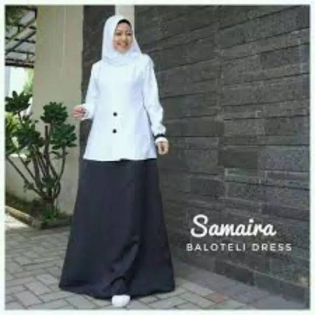 GAMIS SYARI HITAM PUTIH II DINNARY HIJAB