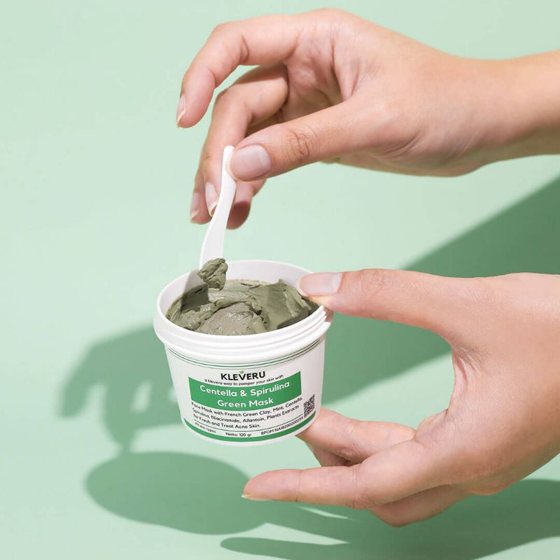 Kleveru centella and spirulina green mask 120gr