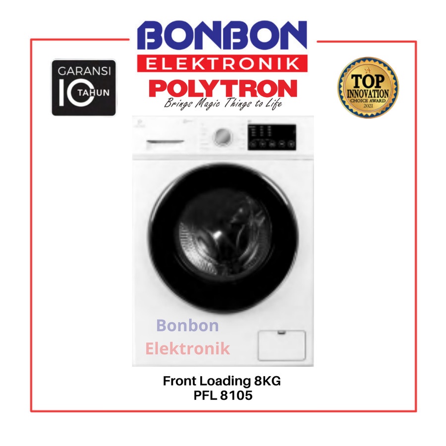 Polytron Mesin Cuci Front Loading 8KG PFL 8105 Inverter Wonder Wash