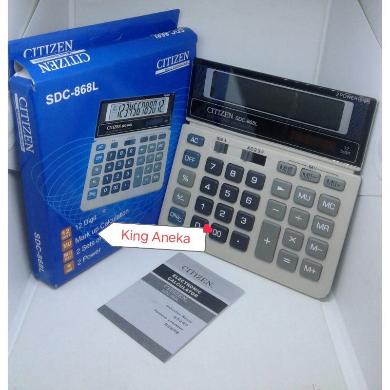 

Kaltulator Citizen 868L Model Tanggung 12 Digit New