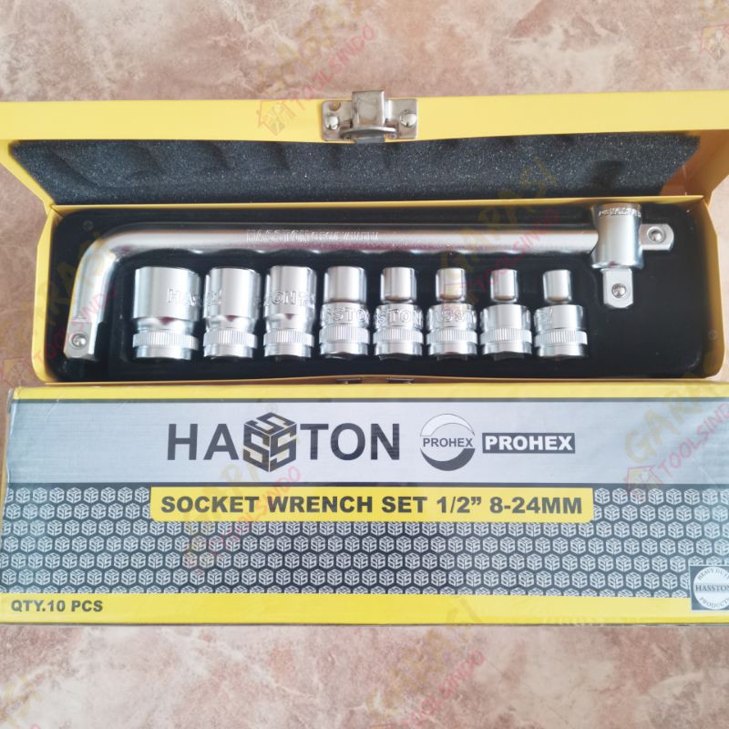 kunci sok set 10 pcs HASSTON PROHEX kunci shock socket sock set hasston