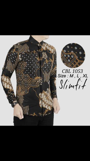 Batik Pria Slim Fit Lengan Panjang Kemeja Batik Pria Colindion Cbl1053