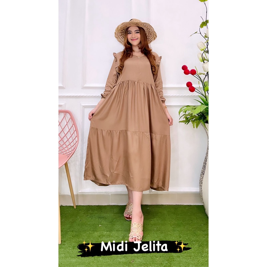 Midi Dress/Midi jelita by ratu/Midi dress motif