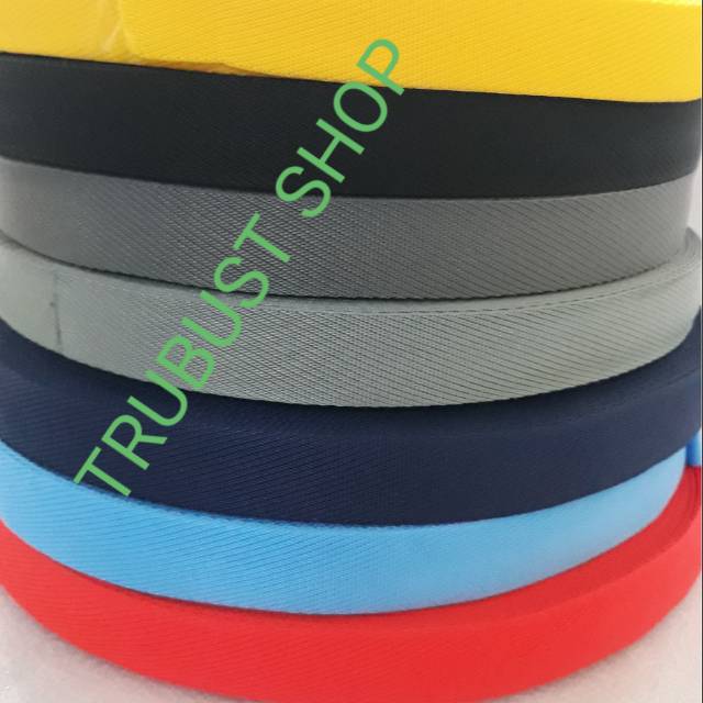 Webbing bisban ls warna warni lebar 2,5cm jual per rol panjang 45mtr/50yard