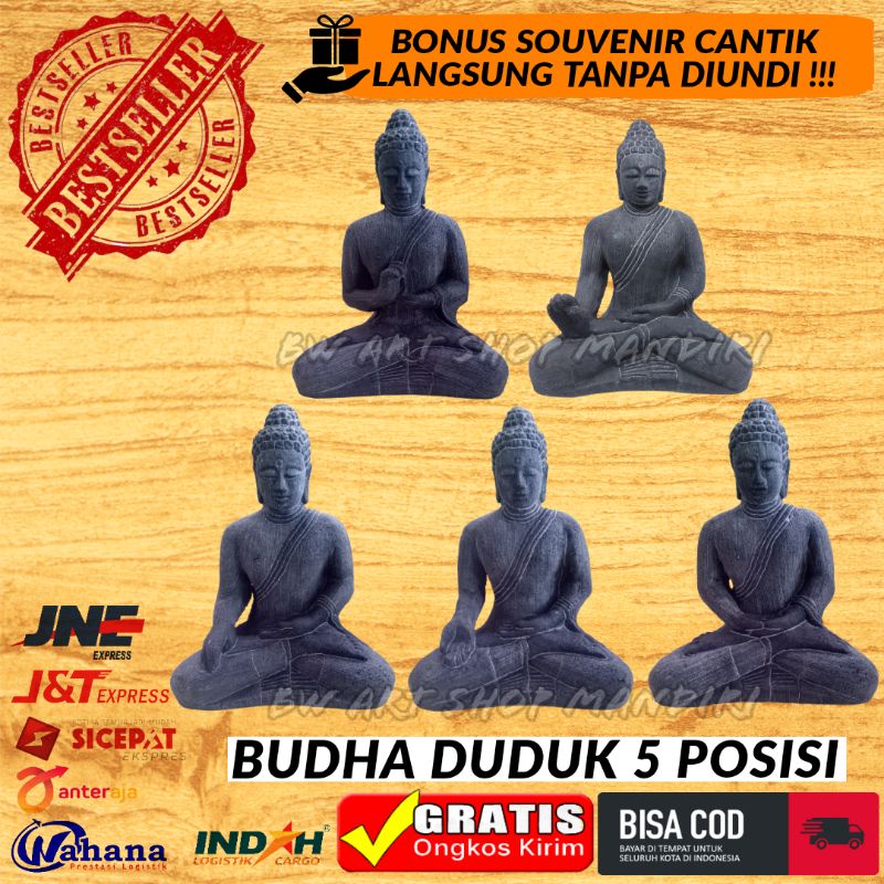 MINIATUR PATUNG BUDHA BATU 5 POSISI TANGAN | DEKORASI AQUARIUM IKAN | HIASAN AKUARIUM | AQUASCAPE