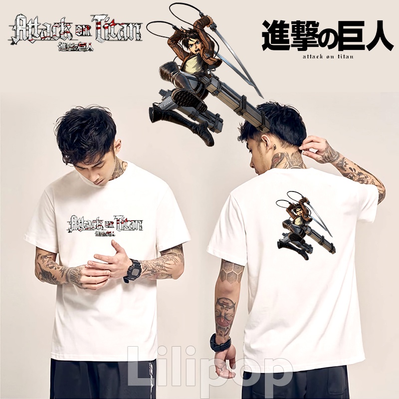 Lilipop Kaos Pria Attack On Titan Eren Yeager Baju Distro Basic Tshirt Kasual